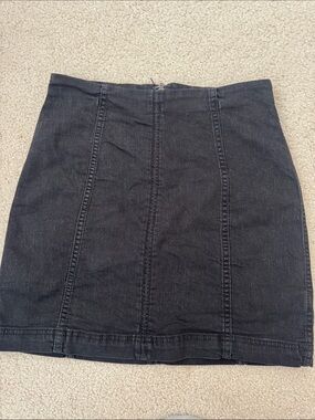 Free People Classic Black Denim Panel Mini Skirt